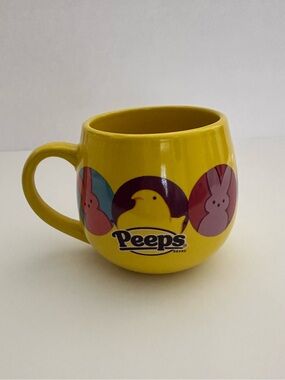 Peeps Yellow Ceramic Mug with Bunny & Chick Graphics